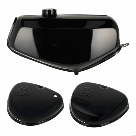 SET Kraftstoffbehälter und Seitendeckel schwarz für Enduro S51E S70E