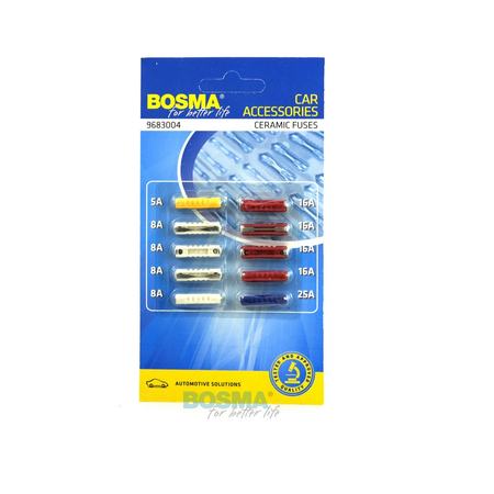 10-piece Fuse Set 5A/8A/16A/25A for Simson, MZ Mopeds
