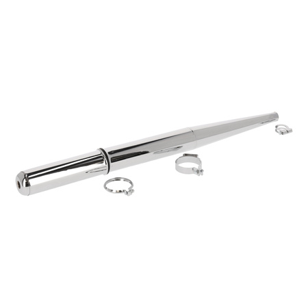Chromed exhaust silencer for Simson SR50, SR80, including clamps