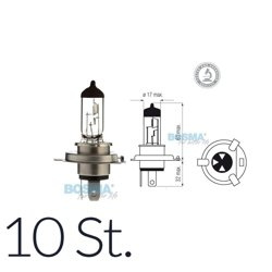 10x H4 Halogen Bulb 12V 60/55W P43t E-mark for MZ ETZ Motorcycle