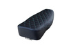 Seat for Simson S51 S50 S70 Enduro – black, quilted with green stitching
