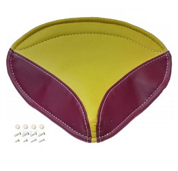 Split-Rivet Seat Cover for Simson SR1/SR2/SR2E - Yellow/Bordeaux