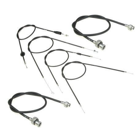 Bowden cable set + speedometer cable + DZM shaft for MZ ETZ250 ETZ251 ETZ301 (6 pieces)