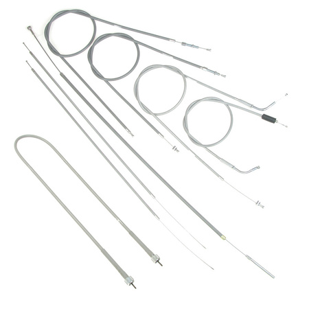 Bowden cable kit + speedometer cable for SIMSON KR50 (8pc) - grey