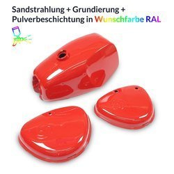Pulverbeschichten Service Tank Set Simson S50 in Wunschfarbe RAL