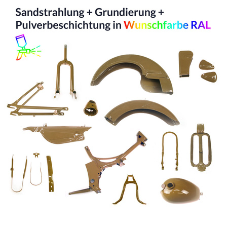 Powder Coating Service for Simson SR1/SR2 Frame, Parts and Tank (RAL)