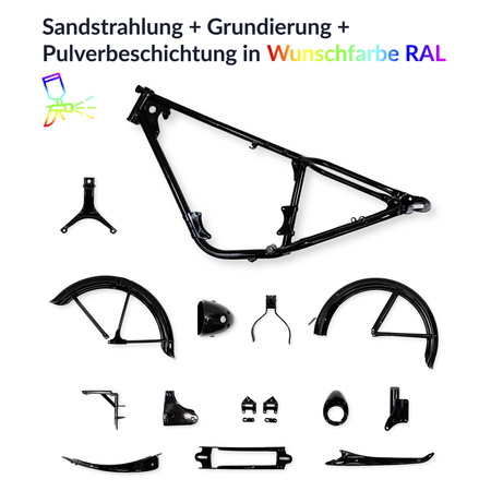 Powder Coating Service: MZ RT125 Frame Parts & Fenders, Custom Color