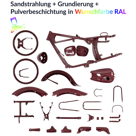 Powder Coating Service: IFA MZ BK350 Frame Parts & Fenders - Custom Color