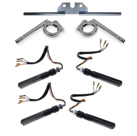 LED Cylinder-Shaped Turn Signal Set 12V for Simson S50 S51 S70 - Chrome