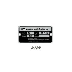 MZ TS 125 type plate with 4 fixing pins