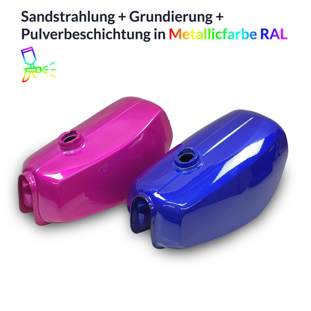 Zestaw zbiorników serwisowych do malowania proszkowego Simson S51 S50 w kolorze bordowym metalicznym (Candy)