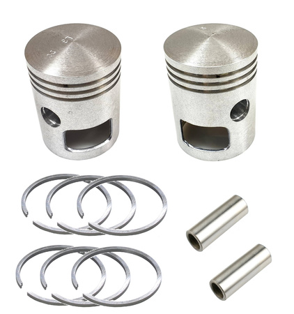 Piston complete L + R ø58.25 ALMET + bolt for Jawa 350 type 354 360 361 362 633