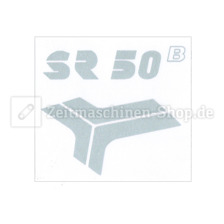 Silver UV-Resistant Simson SR50 B Logo Sticker/Decal