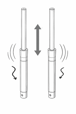 Telescopic Forks, Hydraulic Damping — Simson S50 S51 S53 S70 S83, Black