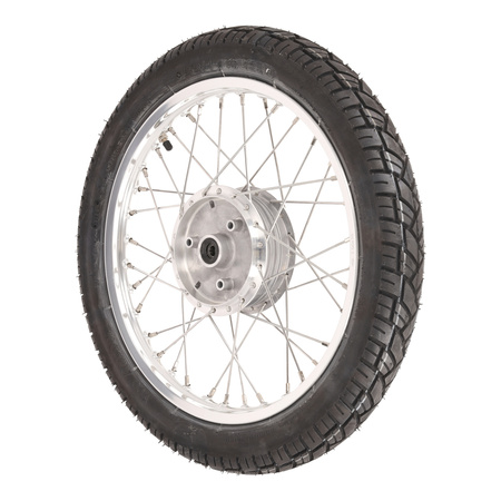 Rear Complete Wheel 1.5x16 for Simson (Schwalbe, Spatz, Star) - Aluminum