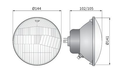 H4 Headlight Set with Parking Bulb (Metal) for Simson S51/S50 moped