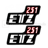 2x sticker MZ ETZ 251 side cover white-red | 1.Quality UV-resistant new