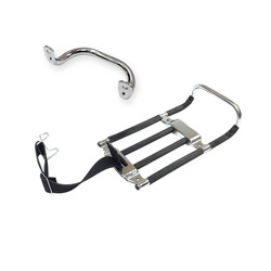 Black rear rack with chrome pillion & stand handle for KR51 Schwalbe