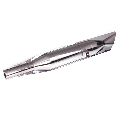 Chromed fishtail exhaust silencer w/ metal edges for EMW R35