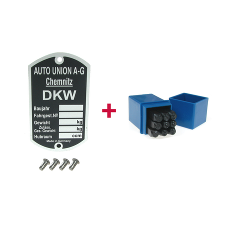 ID Plate + Stamped Numbers + Pin for DKW Auto Union Chemnitz