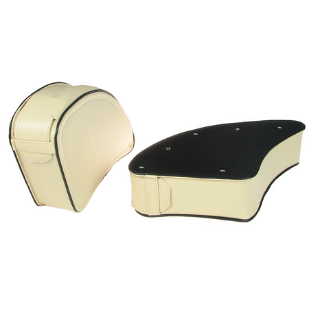 Beige Motorcycle Side Saddlebags for MZ ES175/ES250/ES300 (Pair)