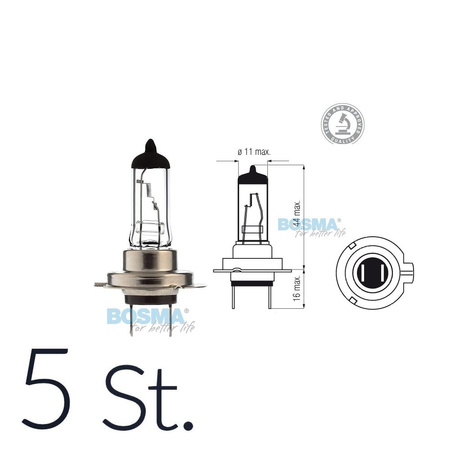 5x H7 12V 55W Halogen Headlight Bulbs PX26d E-marked — For Motorcycle