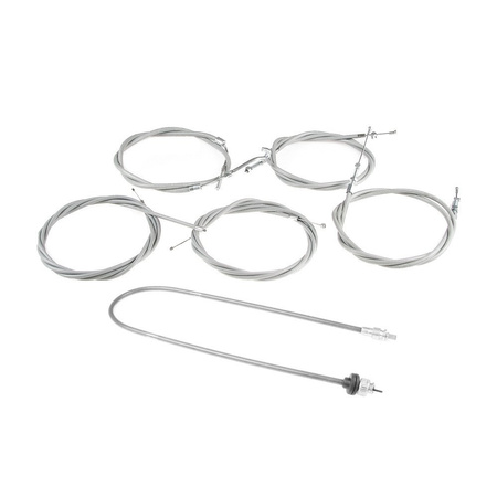 Bowden Cable Kit + Speedo Cable w/ Rubber for IWL Berlin/Wiesel - Grey