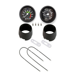 Speedometer & Tachometer +12V Bulb & Cable for Simson S50/S51, Black Ring