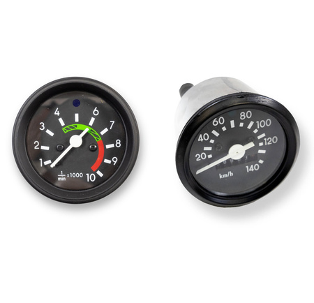 Speedometer 140 km/h + Tachometer (DZM) for Simson S50/S51 - black ring