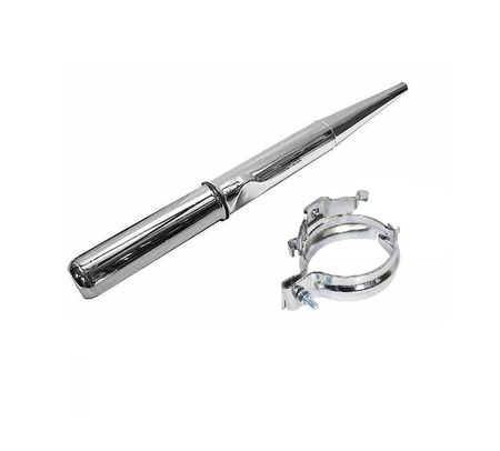 Chrome Exhaust w/ Clamp 28mm for Simson S50/S51/S70 Enduro (dent)