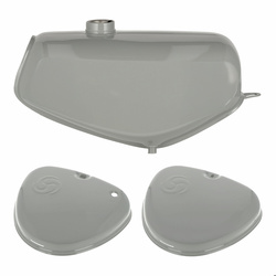 SET Kraftstoffbehälter für SIMSON S51/S70 – staubgrau, mit Wirbel-Logo
