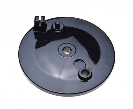 Rear brake plate, black, no contact hole — Simson SR50/SR80