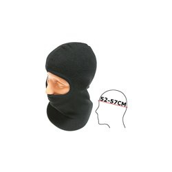Black Polar Fleece Reversible Balaclava S/M - 1-Hole Motorcycle Mask