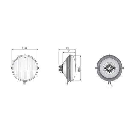 Scheinwerfereinsatz + Lampenring chrom + Glühlampen 12V 35/35W für Simson SR50