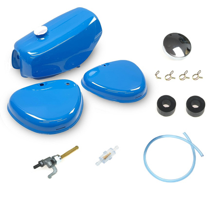 Tank set + tank cap + fuel tap for Simson S50 S51 S70 - blue