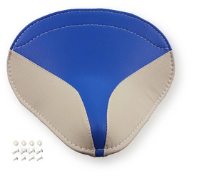 Seat Cover with Split Rivets for Simson SR2/SR2E - Blue/Beige