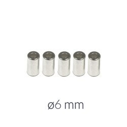 5x 6mm Bowden Cable End Caps, Zinc-Plated for Moped & Motorcycle