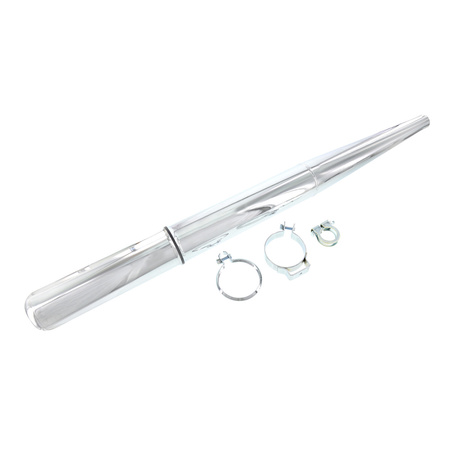 Chrome Exhaust Muffler with Clamp for Simson SR50 / SR80