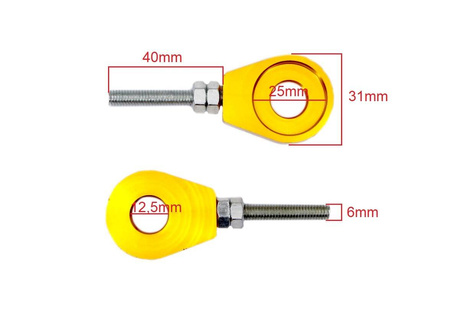 2x ALU Reinforced Chain Tensioner Set for Simson S51 SR4 KR51/SR50 - Gold