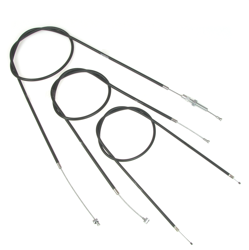 3-piece Bowden Cable Kit for AWO Touren Motorcycles, Black, with Adjuster