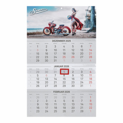 3-Monats-Kalender mit Tagesmarkierung für Simson MZ - Erotikkalender 2026 Jahr