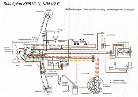 Kabelbaum für Simson KR51/1 KR51/2 SR4-2/3/4 mit Schaltplan