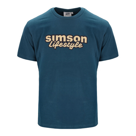 T-Shirt, Farbe: blau, Größe: M - Motiv: SIMSON Fahrer Comic