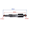 Chrome rear shock absorbers, pair, for Suzuki GN125 NF41A 1994-1999 4T