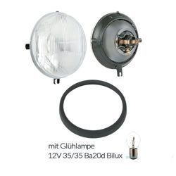 Headlight kit: unit + ring + bulbs 12V 35/35W for Simson SR50/SR80
