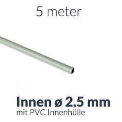 5m x Bowdenzughülle (grau) mit PVC Innenhülle ø2,5mm für Moped, Motorrad