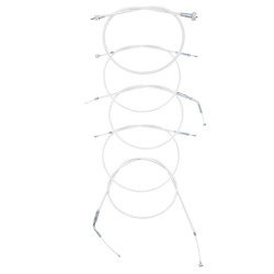 Bowden cable set + speedometer cable M10xM16 suitable for Simson SR2 SR2E, 5 pieces - white