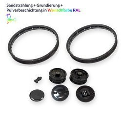 Powder Coating: 2 Wheels (Rims & Hubs) for Simson S51/KR51, Custom Color