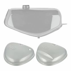 Set fuel tank + both side covers - silver - For Simson Enduro S51E S70E