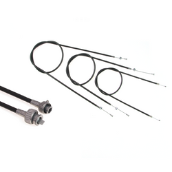 Cable Kit + Speedo Cable for MZ RT125/1 RT125/2, 4pc Black